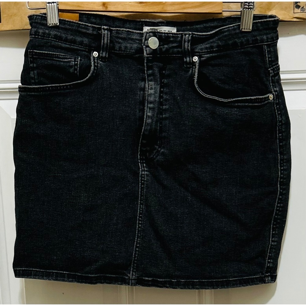ZARA TRF Authentic Denim Skirt‎ Black Wash A Line Size L
